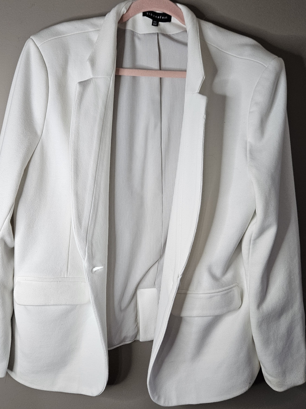 Gibsonlook  White Open-Front Women's Blazer With Ptp 25"